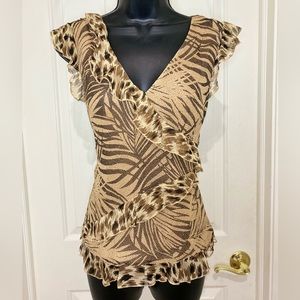 Spenser Jeremy Medium Size Silk Animal Print Sleeveless Top